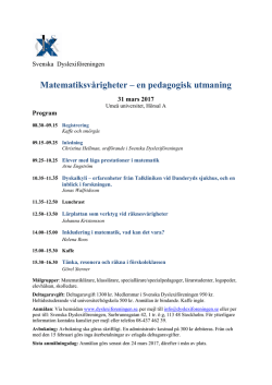 Program - Svenska Dyslexiföreningen