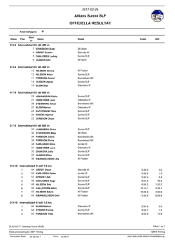 Allians Sunne SLF OFFICIELLA RESULTAT