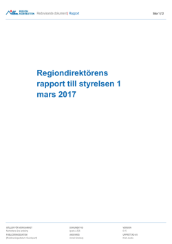 Regiondirektörens rapport - Norrbottens läns landsting