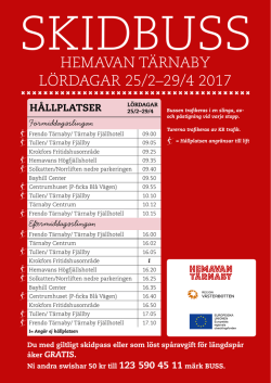 Gratis skidbuss mellan Hemavan och Tärnaby lördagar