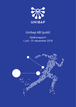 Unibap Delarsrapport Q2 2016-2017