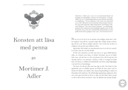 Konsten att llsa med penna Mortimer J. Adler