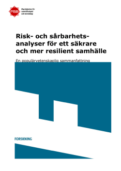 Risk- och sårbarhetsanalyser för ett säkrare och mer
