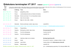 Ridskolans terminsplan VT 2017 Indelad i: [period 1] [period 2
