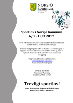 Sportlovsprogram 2017