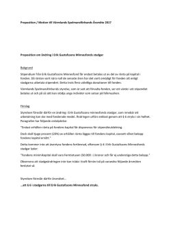 Proposition om ändring i Erik Gustafssons Minnesfonds stadgar