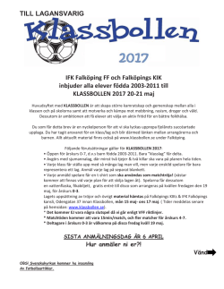 Info lagledare - Klassbollen Falköping