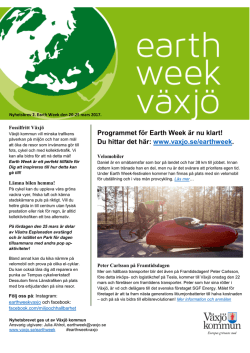 Earth Week nyhetsbrev 2