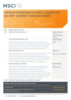 frukostseminarium med lansering av ipd® svenskt