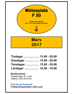 Mars aktiviteter på Mötesplats F30
