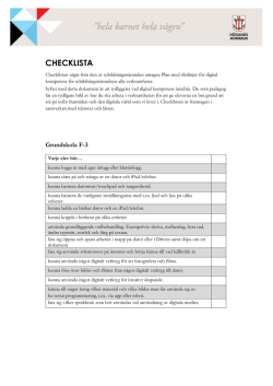 Checklista Digital kompetens grundskola