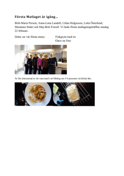 Första Matlaget är igång… - Aktiva Seniorer i Skövde
