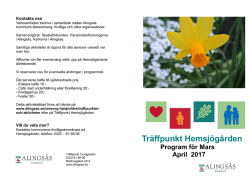 Aktivitetsblad Hemsjögården mars - april 2017