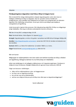 Inbjudan och program Uppsala 3-4 maj 2017