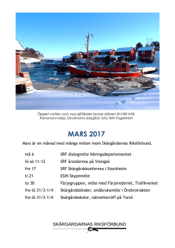 Mars 2017 - Skärgårdarnas riksförbund
