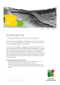 eu-projekt 3.0 - Region Kronoberg