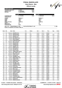 Giant Slalom Men - Timing Mojstrana