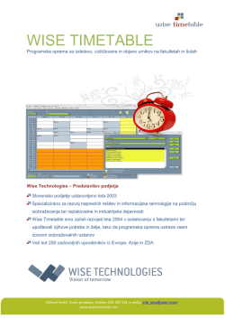 WISE TIMETABLE