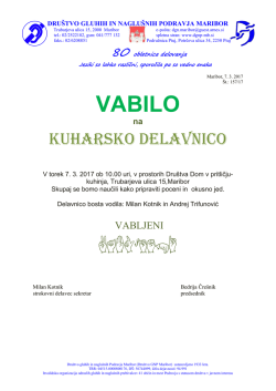 vabilo vabljeni - Društvo gluhih in naglušnih Podravja Maribor