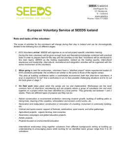 European Voluntary Service at SEEDS Iceland