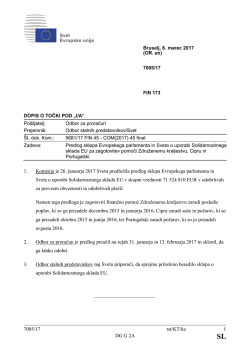 7005/17 tst/KT/ka 1 DG G 2A 1. Komisija je 26. januarja 2017 Svetu
