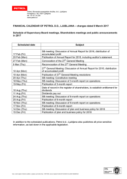 Financial calendar of Petrol dd for year 2017 -popravljen