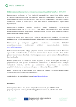 Balticconnector-kaasuputken vesilupahakemukset kuulutettavana 9.3.