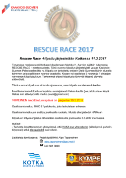 Rescue Race -kilpailu järjestetään Kotkassa 11.3.2017