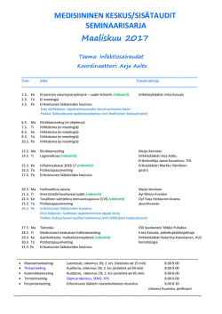 Sisätautien meetingohjelma, maaliskuu 2017