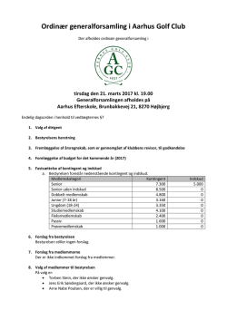 Indkaldelse til ordinær generalforsamling i Aarhus Golf Club 2017