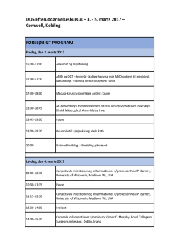DOS Efteruddannelseskursus – 3. - 5. marts 2017 - lif