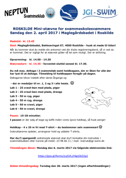 Invitation til Roskilde Mini-stævnet for svømmeskolebørn