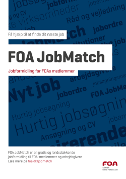 Jobformidling for FOAs medlemmer