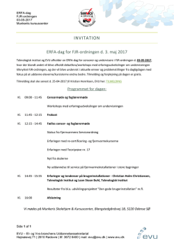INVITATION ERFA-dag for FJR-ordningen d. 3. maj 2017