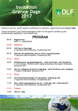 Invitation Grønne Dage 2017