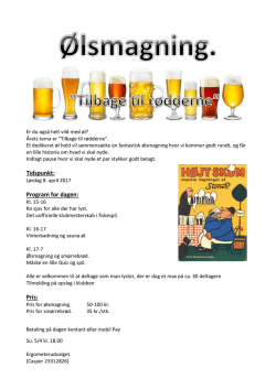 Tidspunkt: Program for dagen: Pris