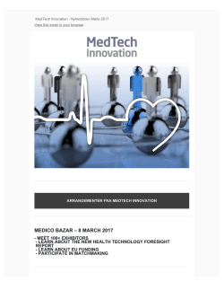 Marts 2017 - MedTech Innovation