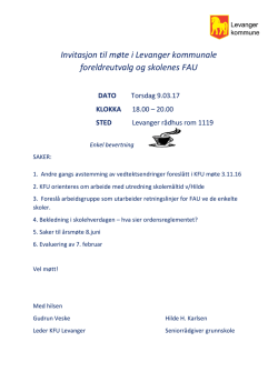 Invitasjon til møte i Levanger kommunale foreldreutvalg og skolenes