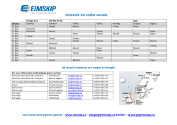 Schedule list reefer vessels