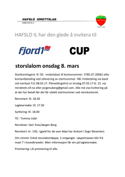 Hafslo IL Fjord1 Cup 08.03.2017