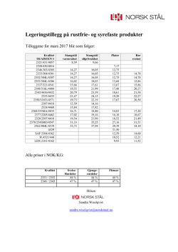 Legeringstillegg for mars 2017