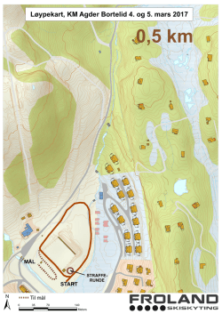 Løypekart, KM Agder Bortelid 4. og 5. mars 2017