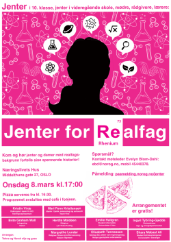 Invitasjon og program Jenter for Realfag