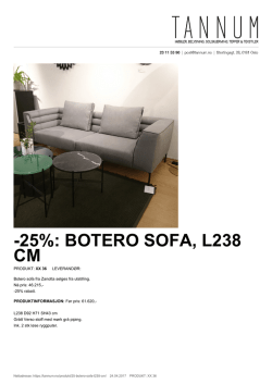 -25%: Botero sofa, L238 cm