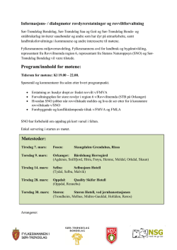 Program/innhold dialogmøter rovdyrerstatninger og rovviltforvaltning