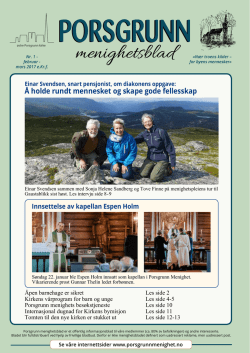 menighetsblad - Porsgrunn kirkelige fellesråd