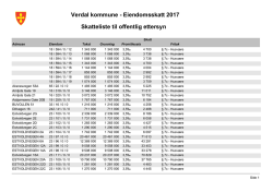 Verdal kommune - Eiendomsskatt 2017 Skatteliste til offentlig ettersyn