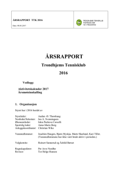 Årsrapport TTK 2016