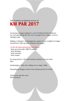 KM PAR 2017 - NBF Hedmark og Oppland bridgekrets