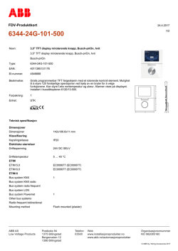 FDV-Produktkort - Installasjonsprodukter